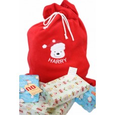 Personalised LARGE Christmas Sack Fully Lined with Polar Bear Design